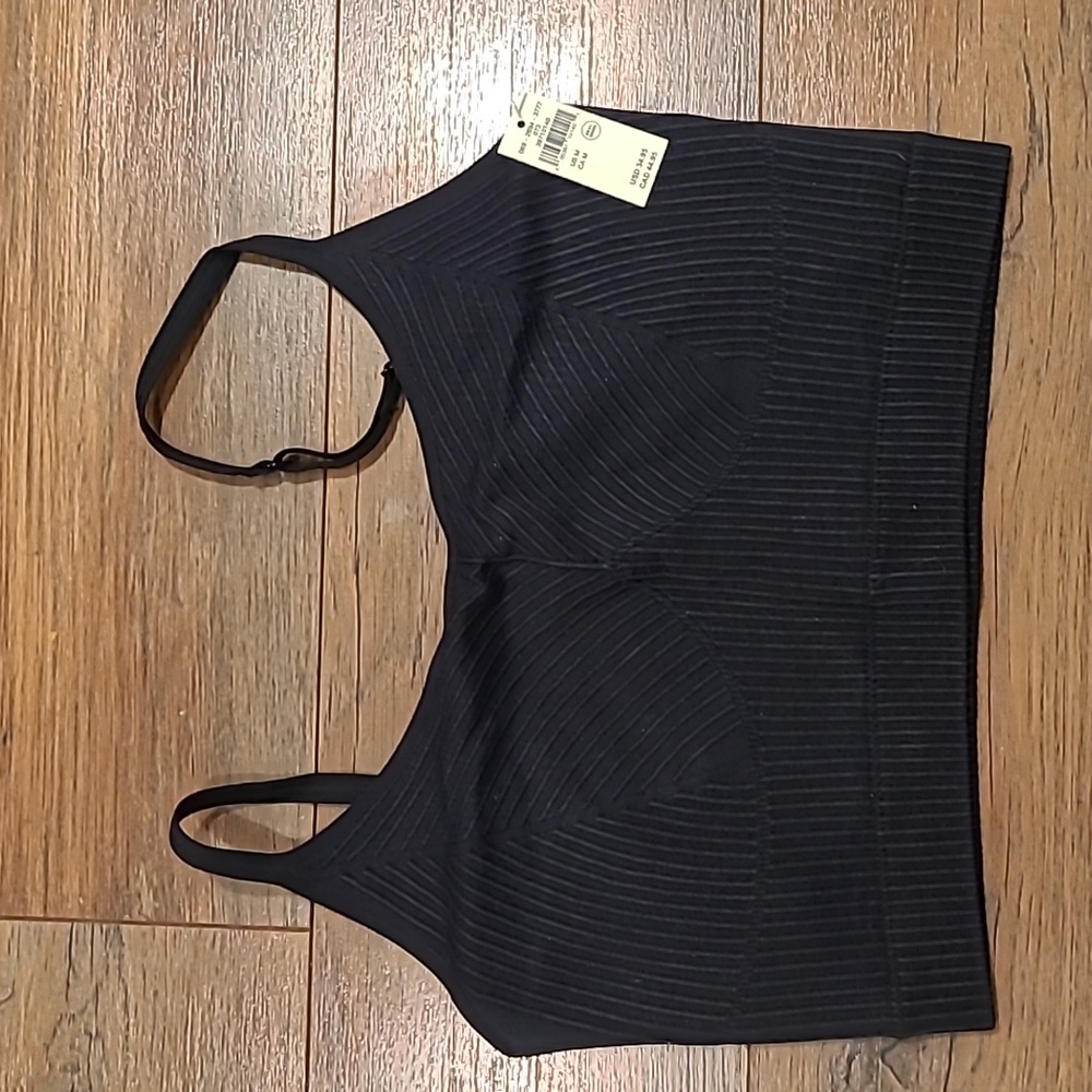 Superchill Seamless Ribbed Bra Top - Black, Medium